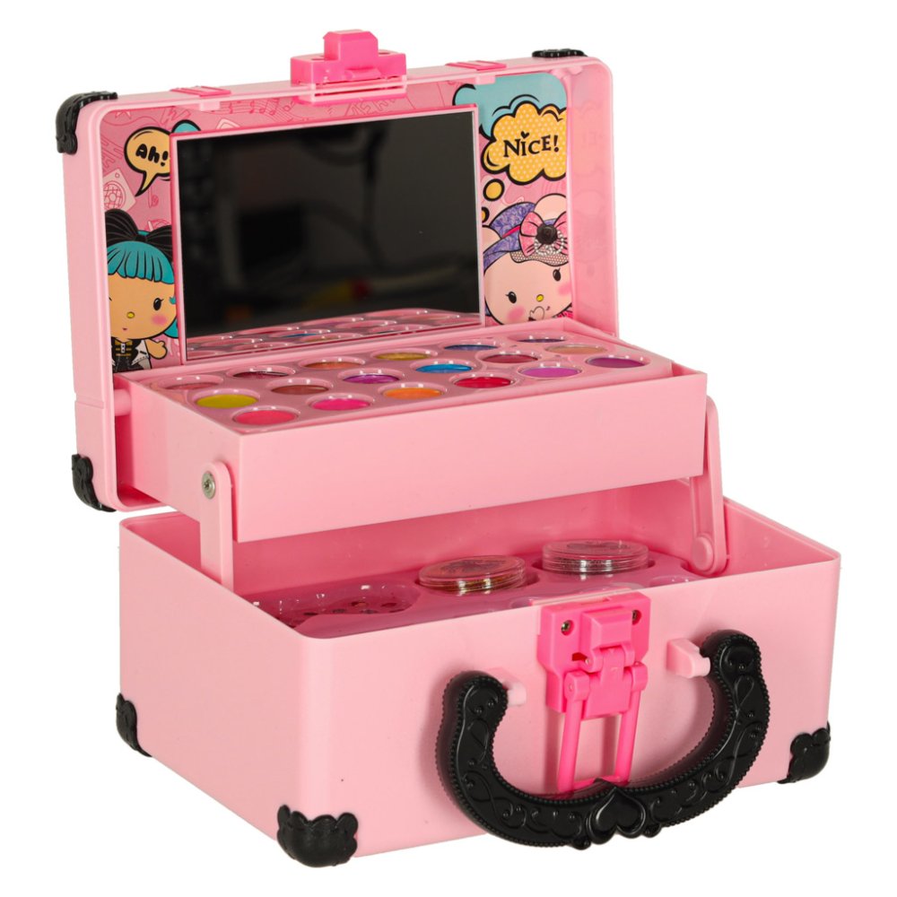 Kids Makeup & Nail Polish Set in Carry Case, pink (1)