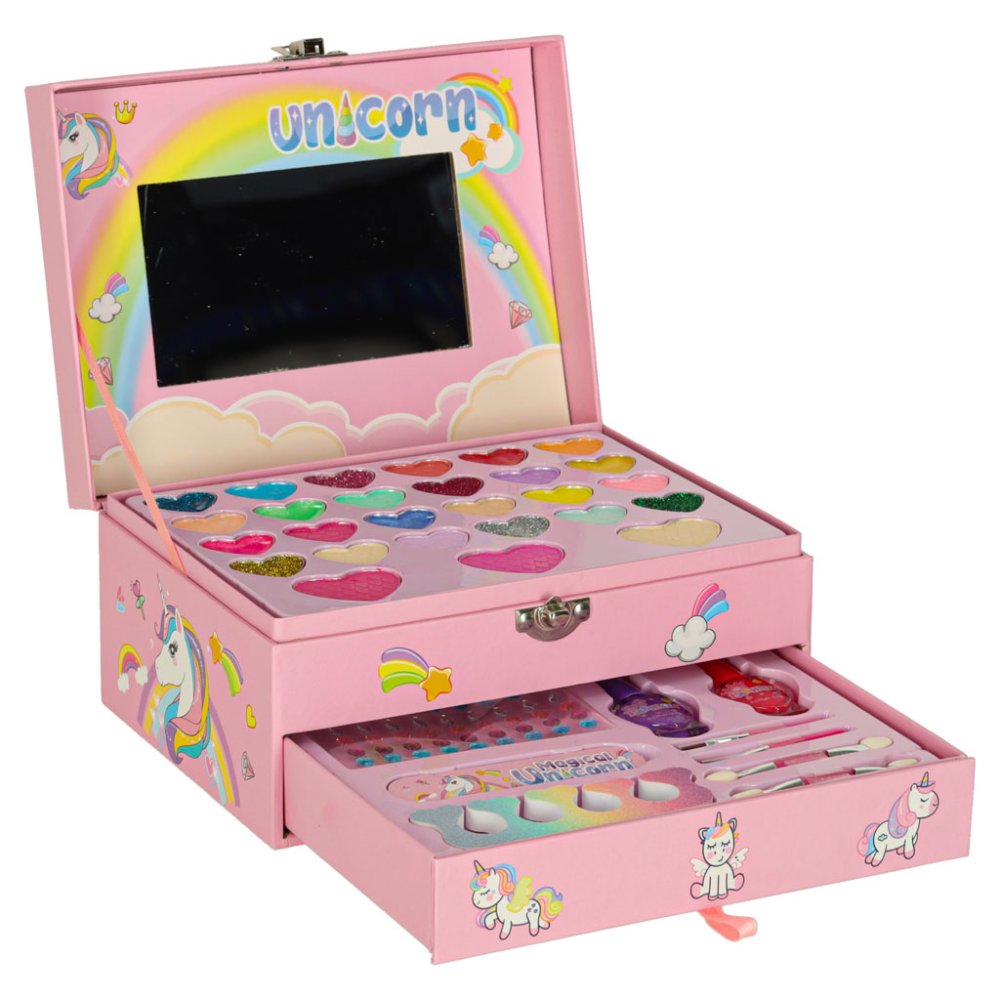 Unicorn Makeup Case for Girls, Kids' Washable Makeup and Nail Art Set (1)
