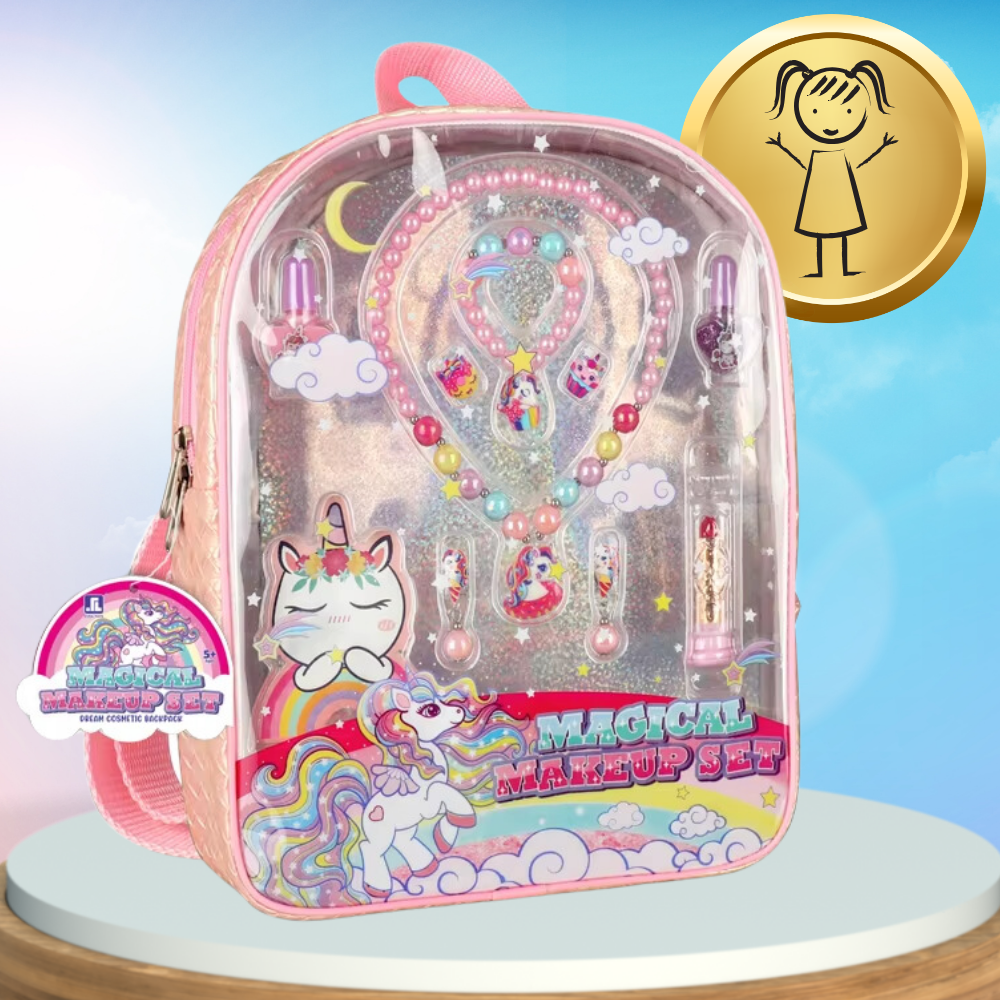 Jewelry Set for Kids in Backpack "Unicorn" Bracelet Necklace Lipstick (0)