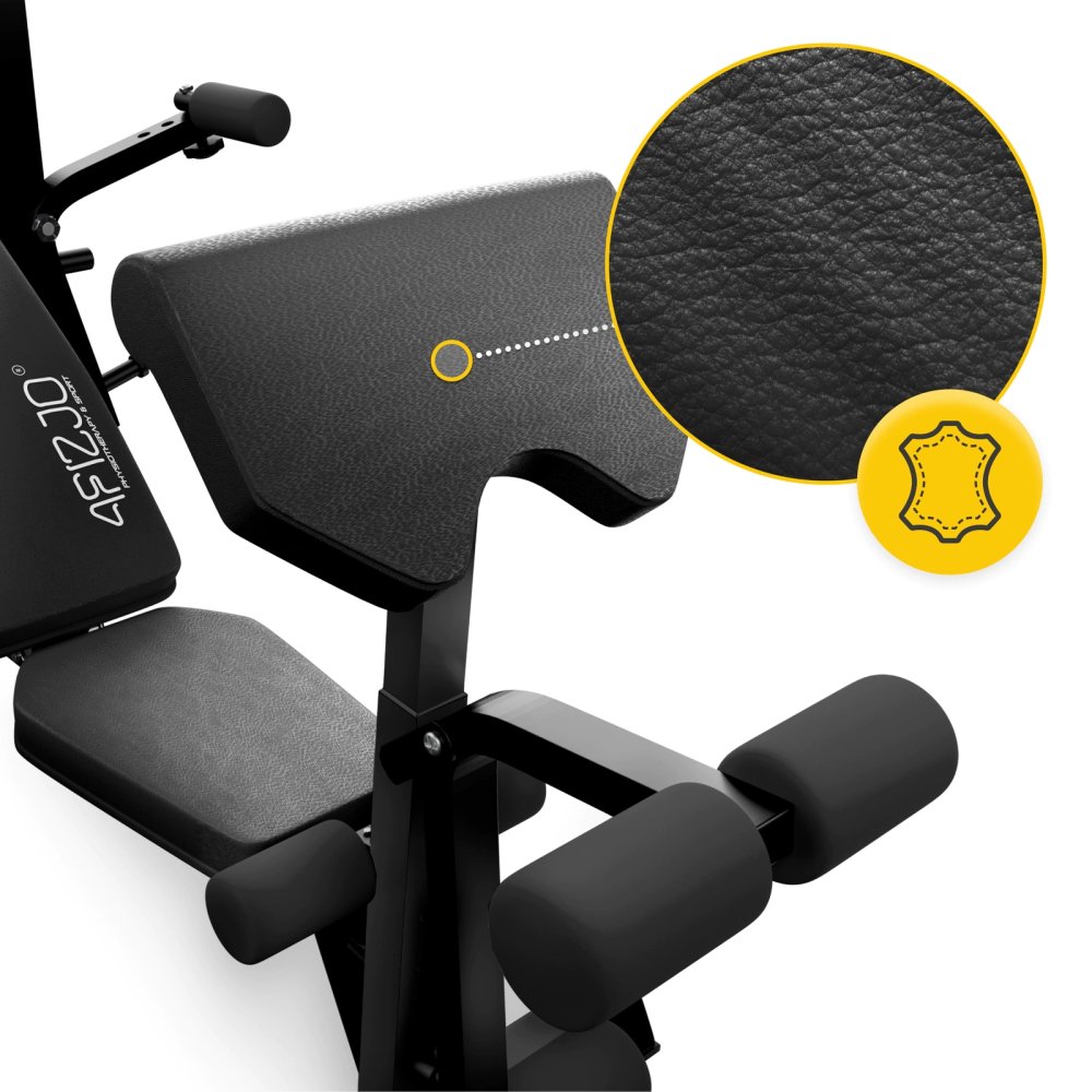 Adjustable Weight Bench ULTRA 4FIZJO with Barbell Rack and Leg Extension, Black (2)