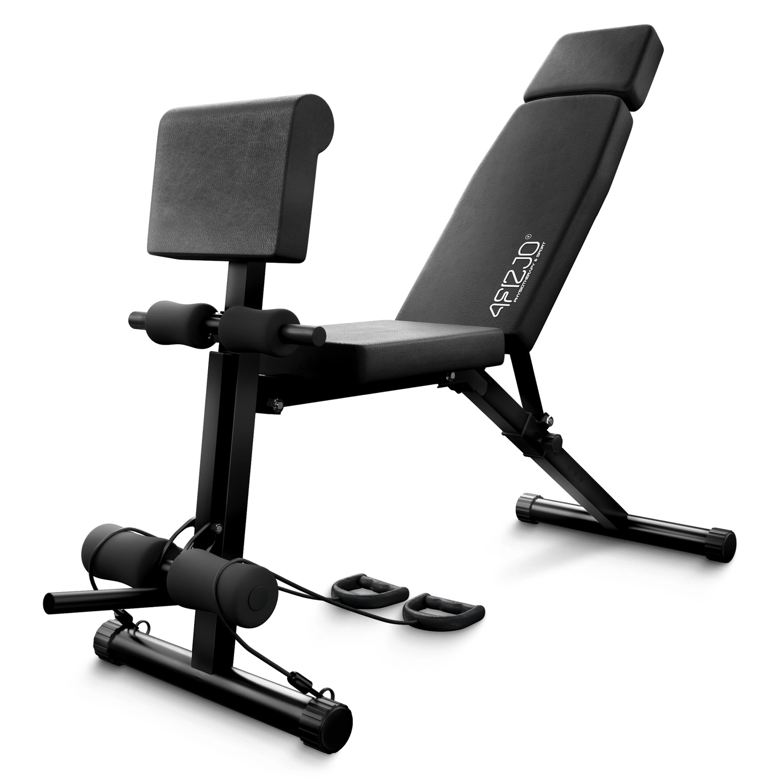 Adjustable Weight Bench PRO 4FIZJO with Preacher Curl, Black