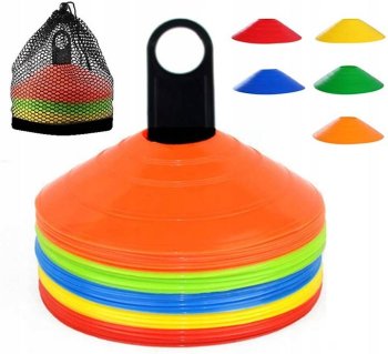 4FIZJO Set of 50 Plastic Sports Training Cones, Multicolored
