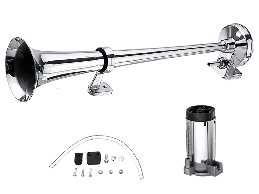 Pneumatic Blaker 150Db Fanfare Chrome + Compressor 12V (1)