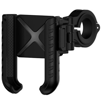 Universal bike phone holder for 4.5–6.7" smartphones, black