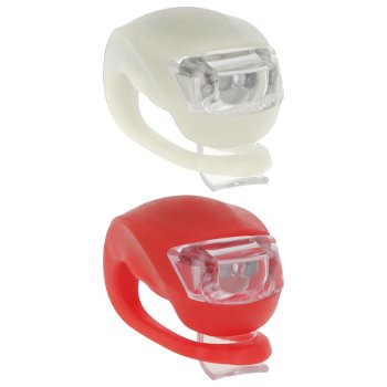 Silicone Bike Lights Set Setty LR-01, White and Red