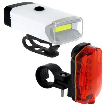 Bicycle Light Set Setty LR-02 Front and Rear, white and black