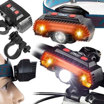 Rechargeable Bike Light with Turn Signals & Headlamp Function