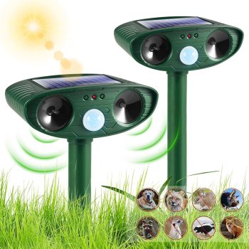 Solar-Powered Ultrasonic Animal Repeller, Deterrent