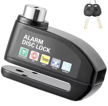 Brake disc lock with alarm