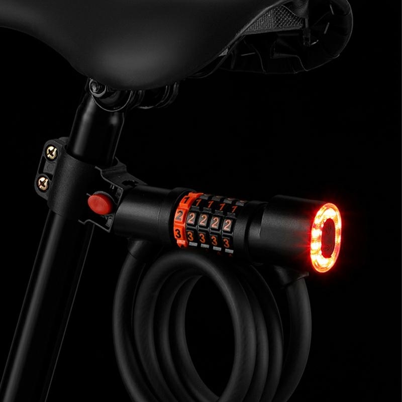 Combination Bike Lock Cable with LED Safety Light 1.1 m (4)