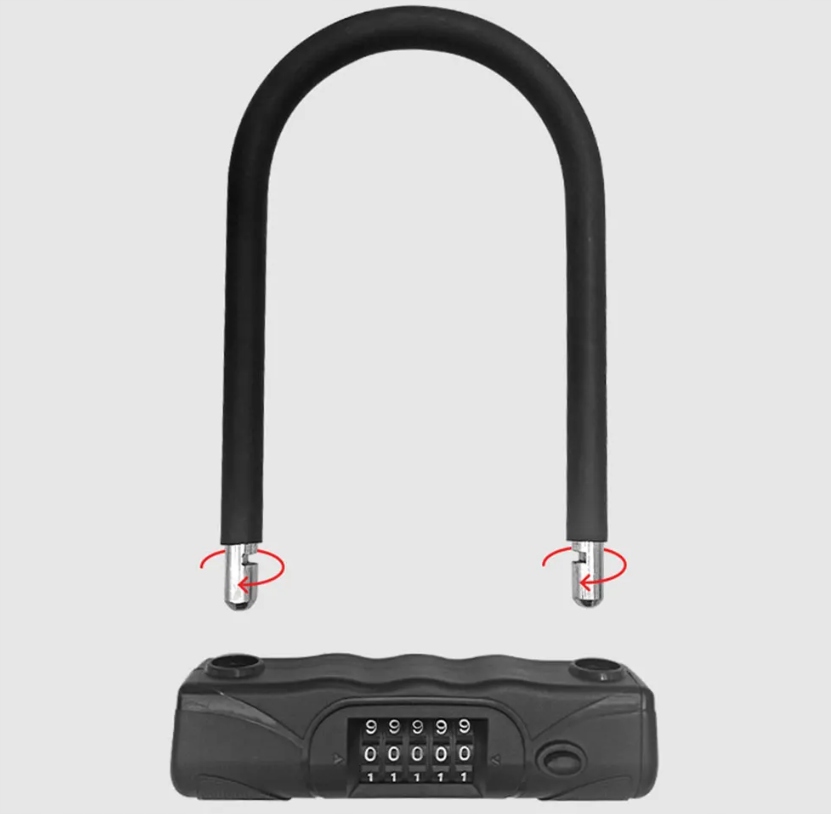 U-Type Bicycle Lock Clasp with 5-Digit Code (2)