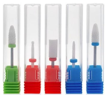 Set of 5 Ceramic Nail Drill Bits for Manicure & Pedicure