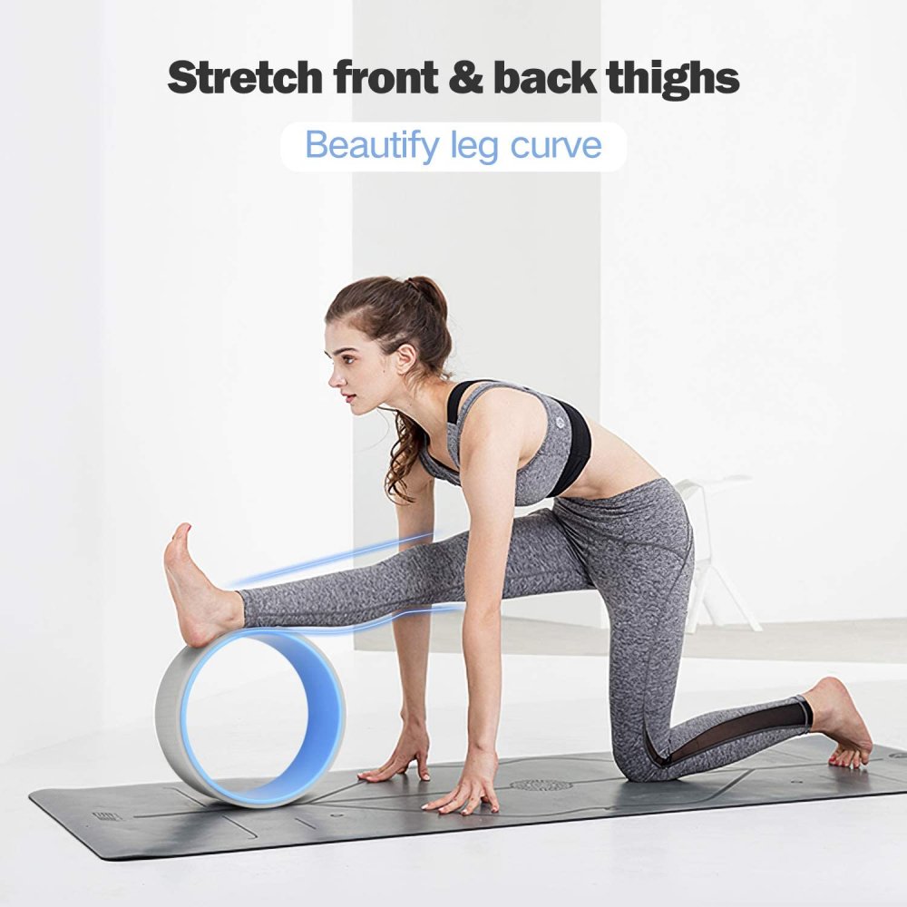 4Fizjo Dharma Yoga Pilates Exercises Wheel Ring Back Roller Stretcher, Turquoise (8)