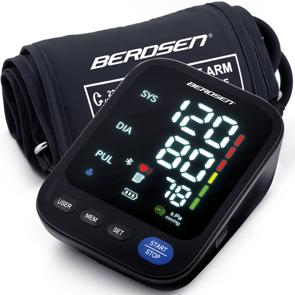 Berdsen BD-123 smart upper arm blood pressure monitor with voice prompts and Bluetooth (0)