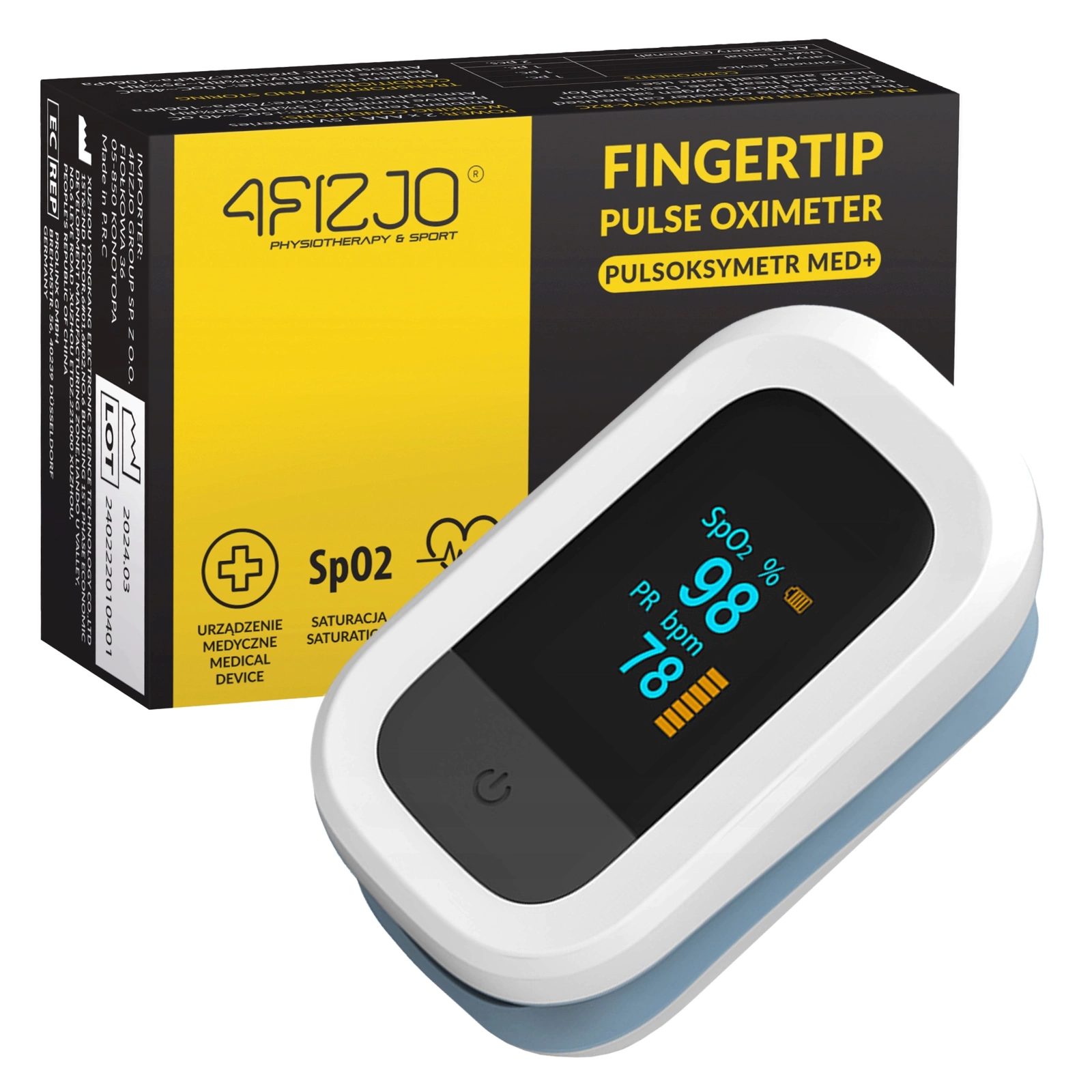 MED+ 4FIZJO Medical Fingertip Pulse Oximeter