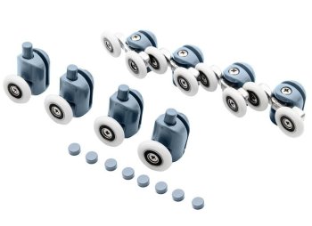 Shower Door Roller Wheels Set, 8 pcs, Plastic/Steel