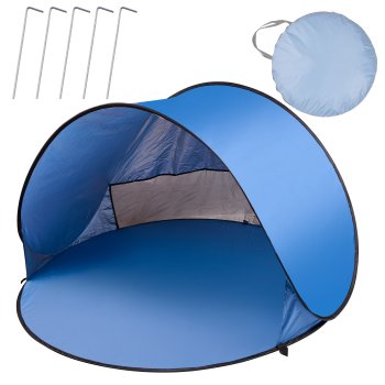 Large Pop Up Beach Tent XL Sun Shelter 146x146 cm with Carry Bag, Blue