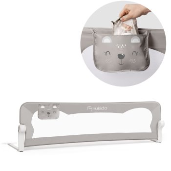 Nukido Bed Safety Rail, Guard, Barrier, 150x42 cm, Grey
