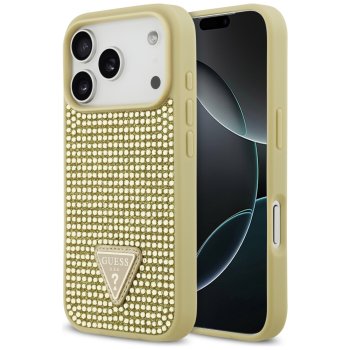 Guess Rhinestone Triangle Logo iPhone 17 Pro Case - Gold