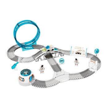 Space Race Track Construction Toy Set with Astronauts