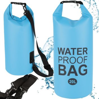 Waterproof Dry Bag Backpack for Kayak, 20L, Light Blue
