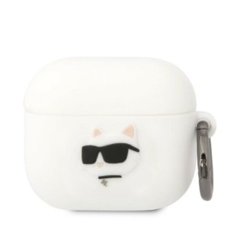 Karl Lagerfeld AirPods 3 Case Silicone Choupette Head 3D White