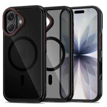 Tech-Protect MagHybrid MagSafe Phone Case Cover iPhone 17 - Black and Red