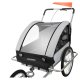 Kruzzel 25372 Shock-Absorbing 3in1 Double Kids Bike Trailer, Grey