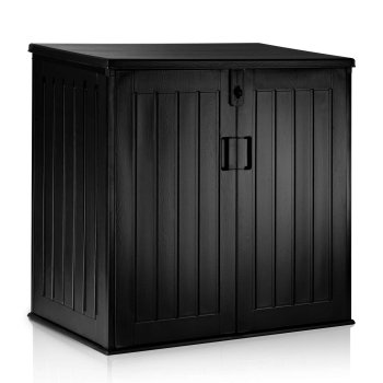 Plonos Large Deck Box 205 Gallon Outdoor Storage for Patio Cushions and Tools, black