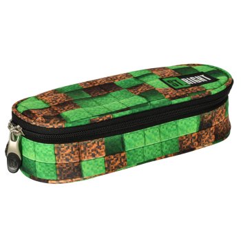 School Pencil Case ST.RIGHT - Pixel Cubes, Padded Sachet With Flap