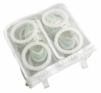 Shoe laundry mesh bag with zipper, white