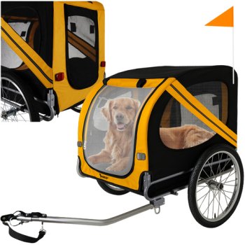 Large PURLOV Pet Bicycle Trailer for Dogs and Cats, Black