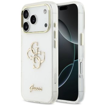 Guess IML 4G Script Metal Phone Case Cover iPhone 17 Pro Max - White