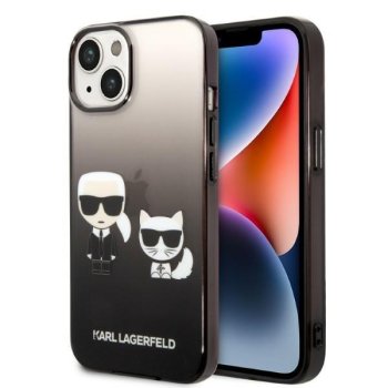 Apple iPhone 14 Plus 6.7" Karl Lagerfeld Gradient Ikonik Karl & Choupette Case Cover (KLHCP14MTGKCK), Black