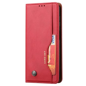 Samsung Galaxy A34 (SM-A346) PU Leather Wallet Book Case Cover, Red