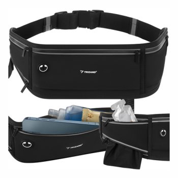 TRIZAND Running Belt Fanny Pack for Phones up to 7 Inches, black