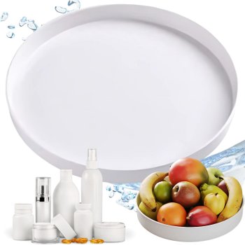 Rotating Turntable Organizer for Kitchen and Bathroom 25cm, White