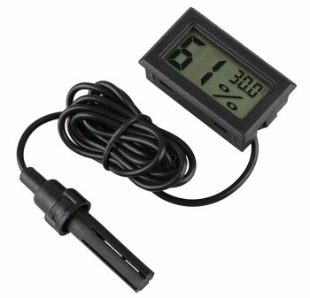 Digital Hygrometer Thermometer with Probe for Accurate Humidity and Temperature, black