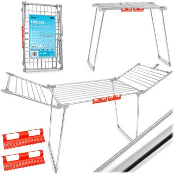 Massido Debora Foldable Clothes Drying Rack, Stainless Steel, 19 m