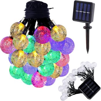 Garden Solar String Lights 20 LED Lamps, Multicolor