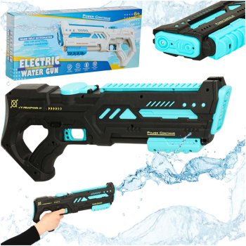 Electric water gun rifle for kids, powerful, rechargeable, black