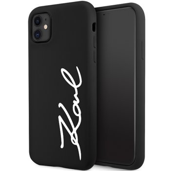 Apple iPhone 11 6.1'' Karl Lagerfeld Silicone Signature Case Cover (KLHCN61SKSVGK), Black