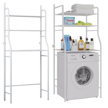 Freestanding Shelf Above Washing Machine, 3 Tiers, White