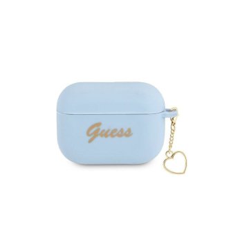 Guess GUAPLSCHSB AirPods Pro cover blue/blue Silicone Charm Heart Collection
