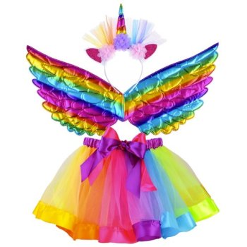 Kruzzel Unicorn Costume for Kids 22962, Rainbow