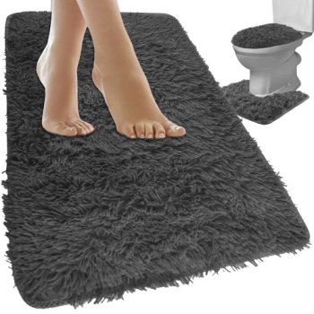 Ruhhy 3-Piece Non-Slip Bathroom Mat Set 24353, Grey