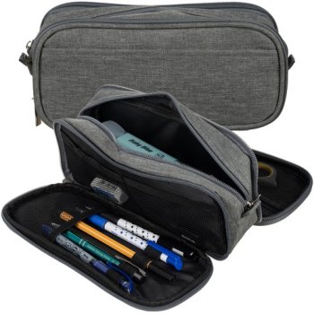 Triple Extendable Pencil Case Maaleo 24512, Gray