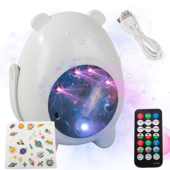 Teddy Bear Star Projector Night Light with Remote, LED Galaxy Lamp