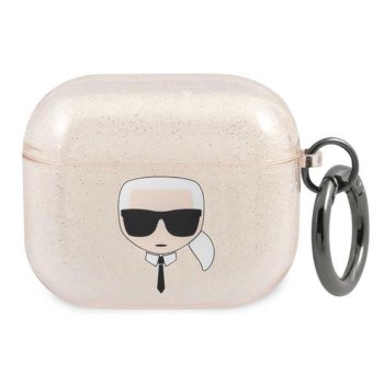 Karl Lagerfeld AirPods 3 Case Glitter Karl's Head, Gold