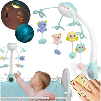 Baby Crib Carousel with Projector, Blue